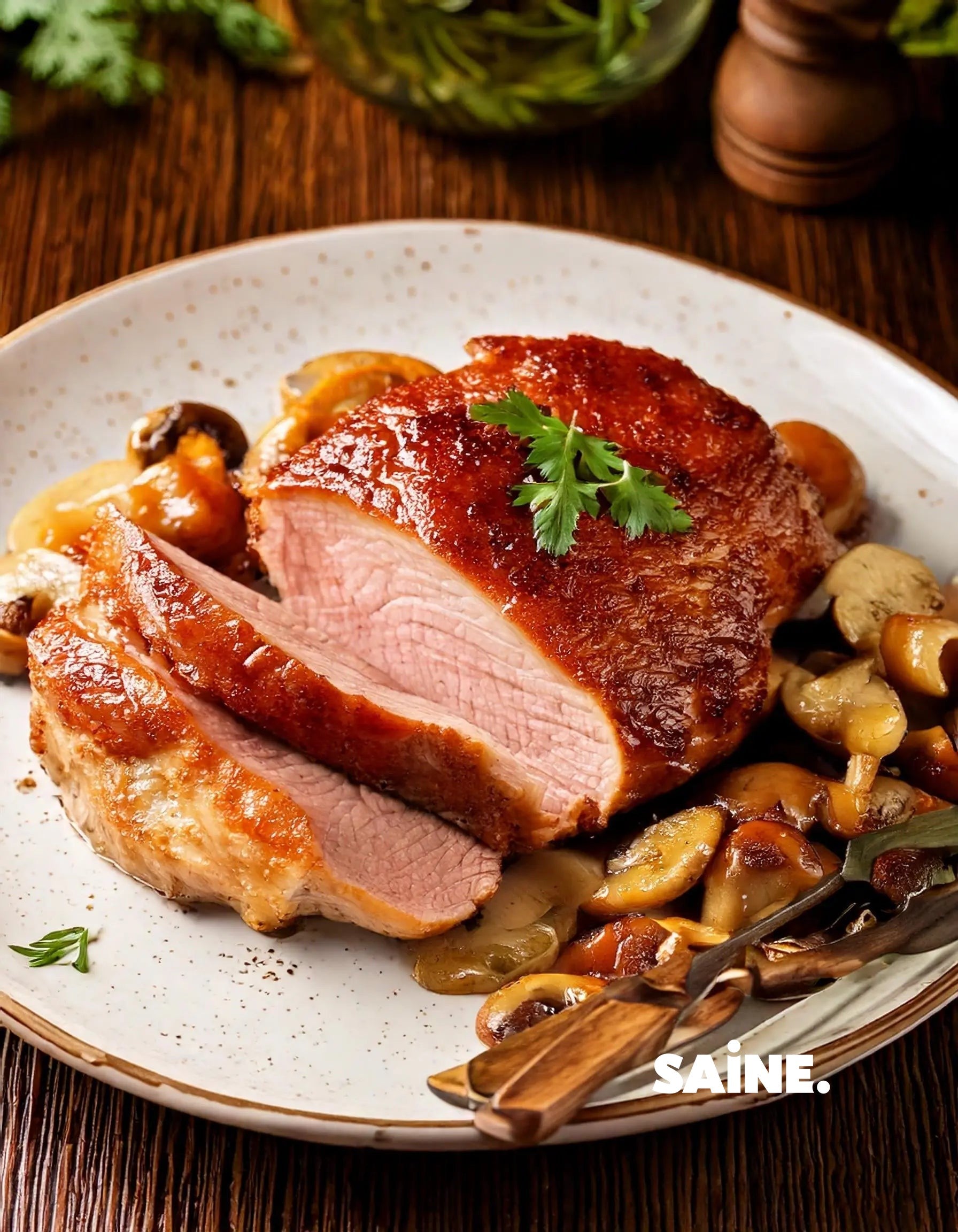 Recette-filet-mignon-de-porc-aux-champignons-Facile-et-gourmande SAINE.