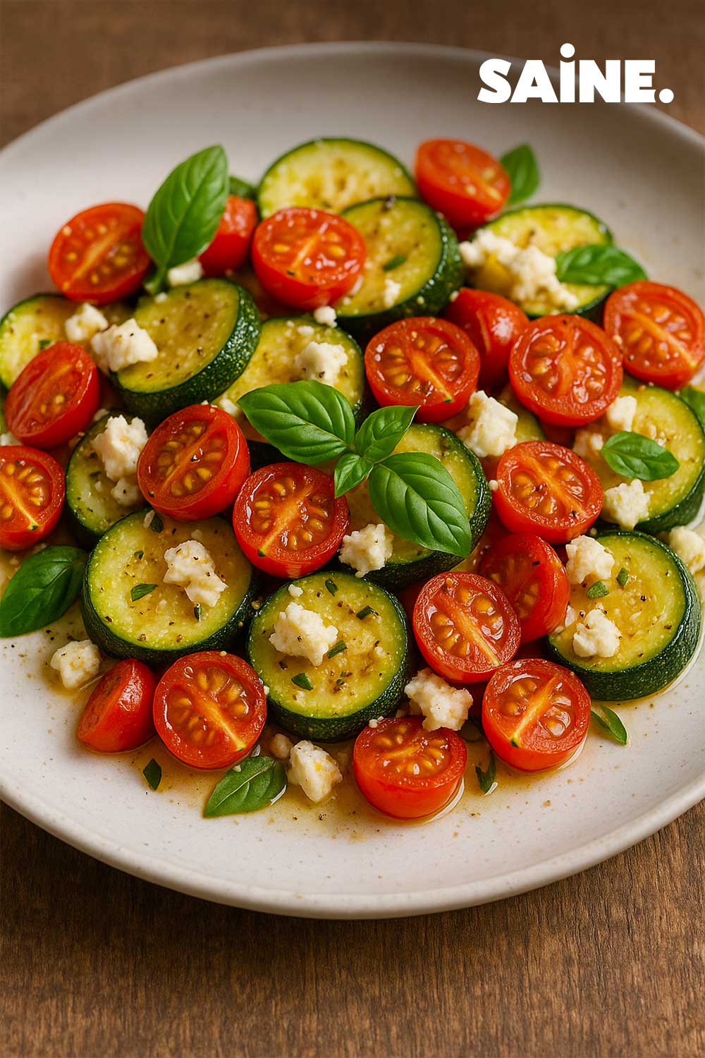 Poêlée estivale de courgettes, tomates cerises et feta