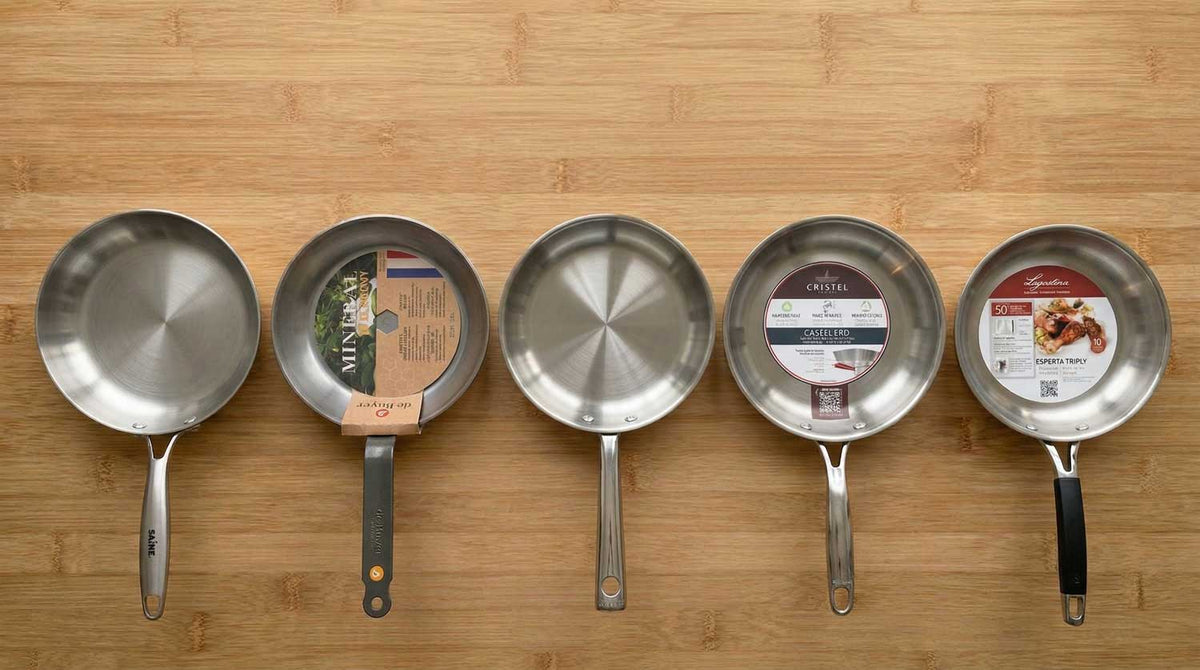 Alignement des meilleures poêles en inox testées pour le comparatif 2026