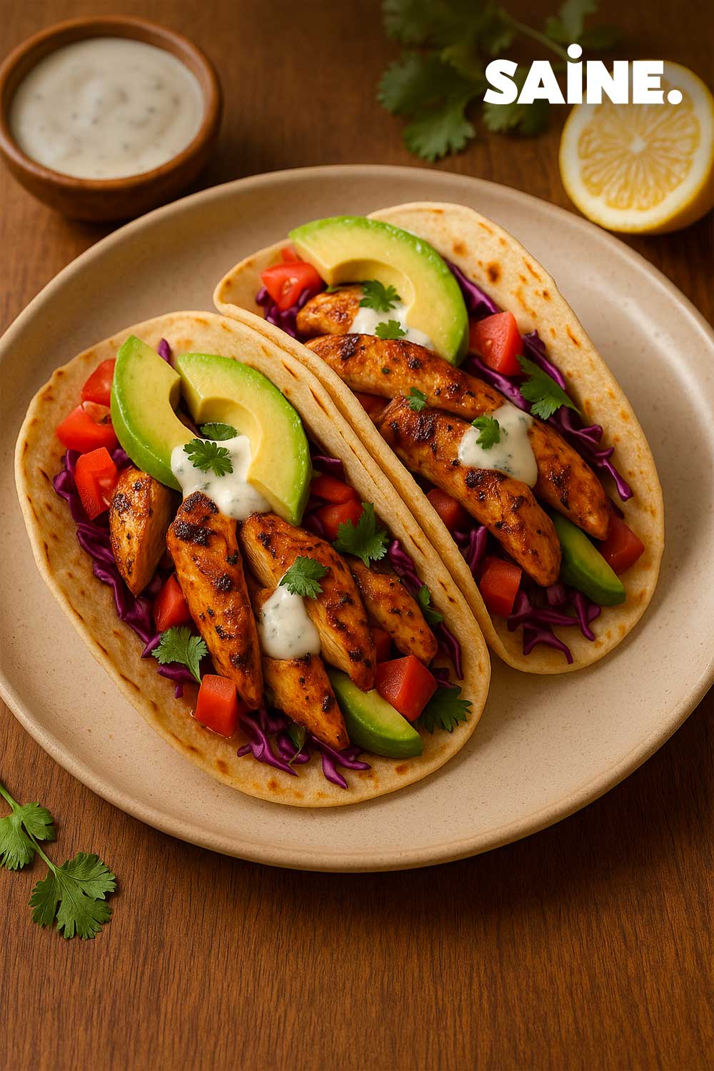 Tacos d’été au poulet mariné – recette maison à la poêle"