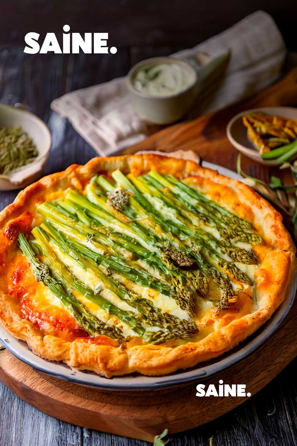 Recette printanière : Tarte aux asperges et chèvre - SAINE.