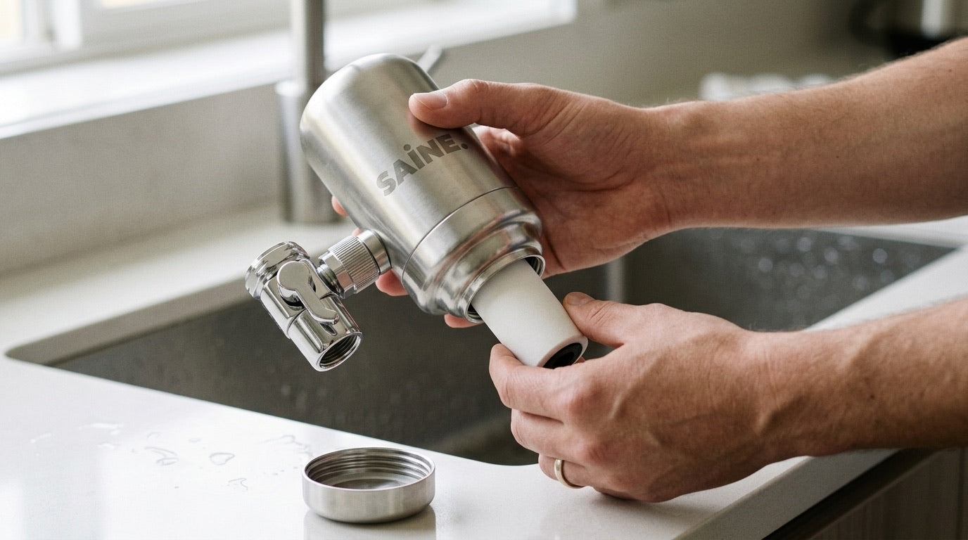 Remplacement de la cartouche d'un filtre à eau de robinet