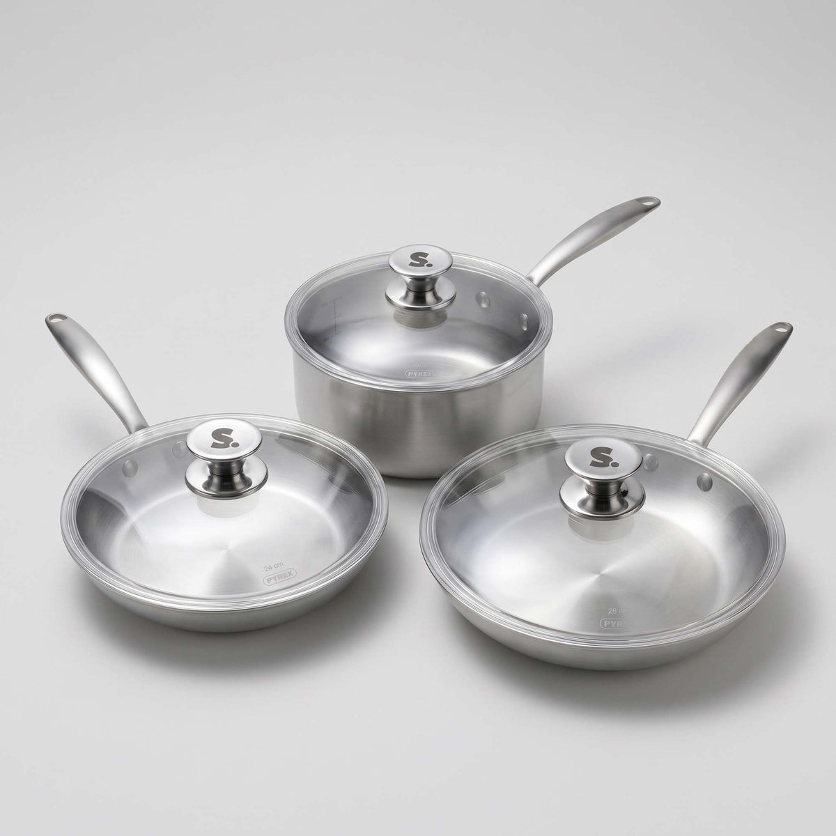 La Batterie de Cuisine Inox Essentielle - 3 Pièces + Couvercles