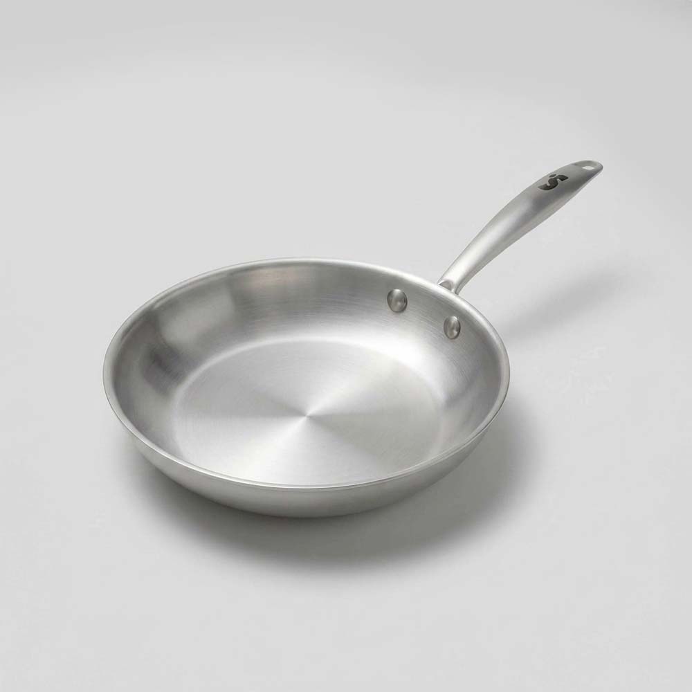 Poêle en inox 18/10 SAINE 24 cm fabriquée en France, compatible tous feux