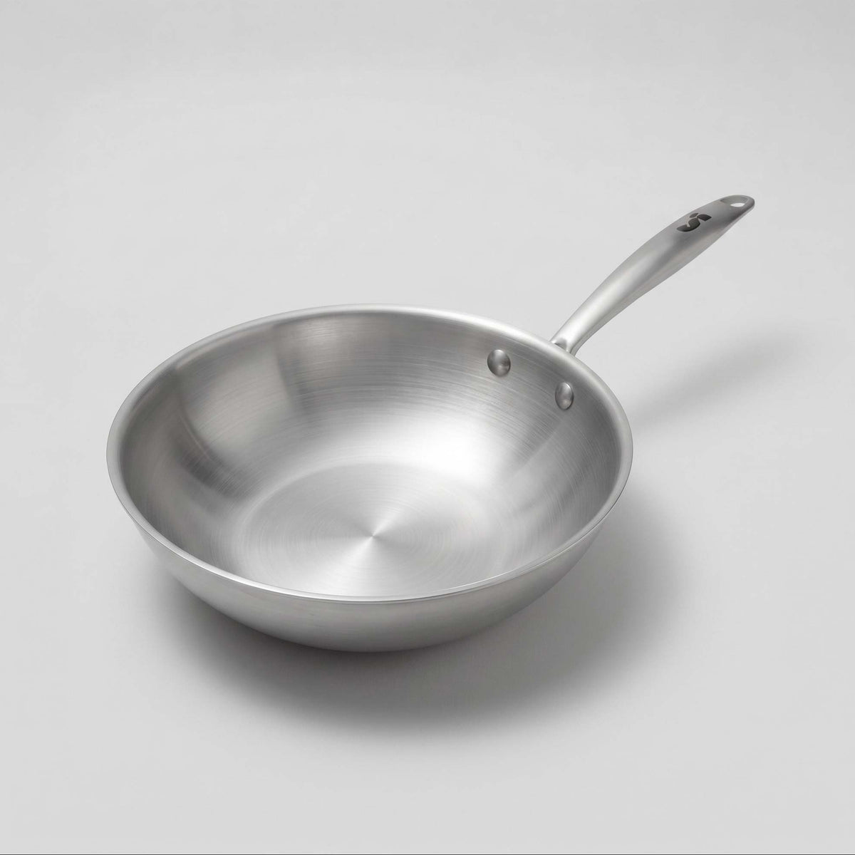 Wok en inox 18/10 SAINE 28 cm fabriqué en France, compatible induction