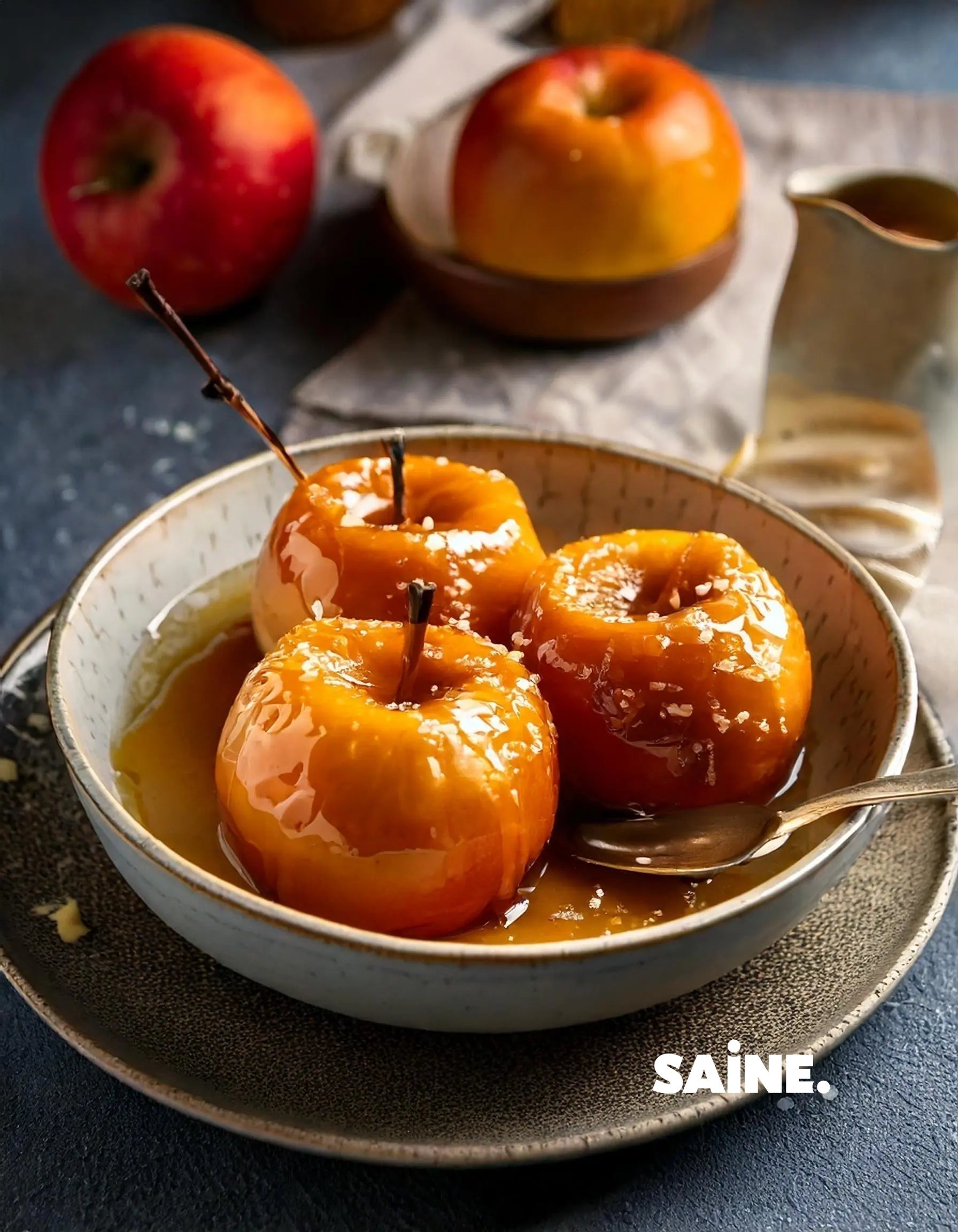 Einfaches Rezept: Karamellisierte Äpfel mit gesalzener Butter für ein ...