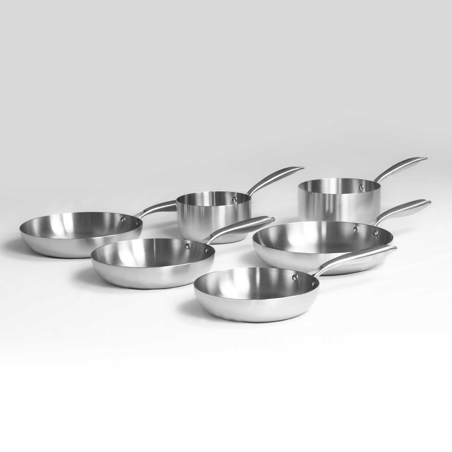 Batterie de cuisine inox essentielle - 6 pièces + couvercles SAINE.