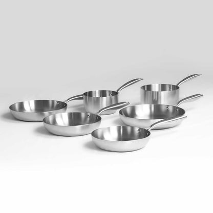 Batterie de cuisine inox essentielle - 6 pièces + couvercles SAINE.