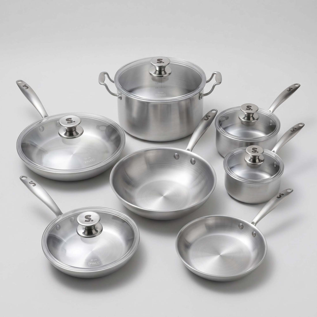 La Batterie de Cuisine Inox Familiale - 7 Pièces + Couvercles