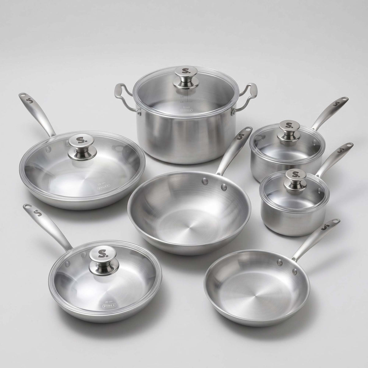 La Batterie de Cuisine Inox Familiale - 7 Pièces + Couvercles