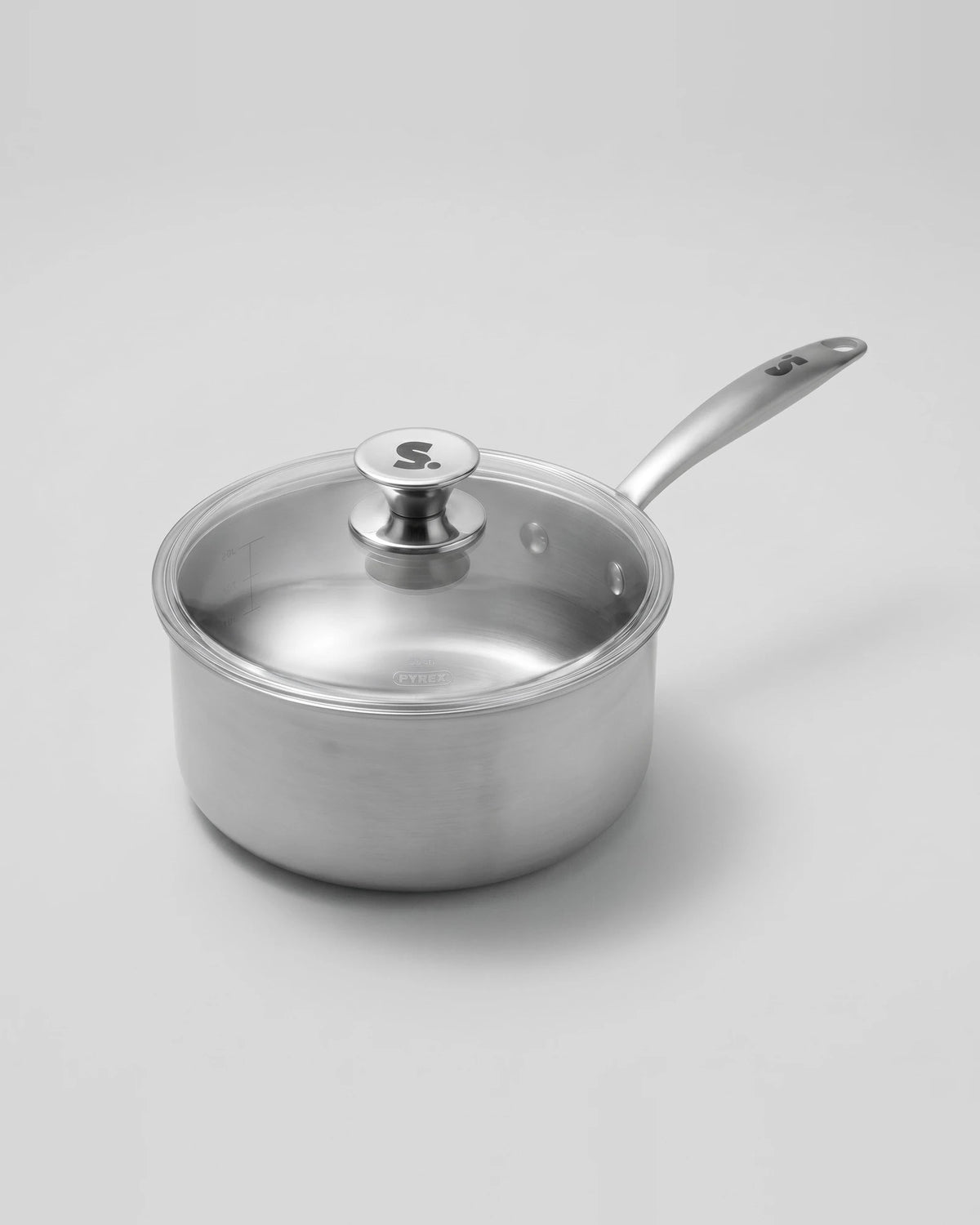 Casserole inox 20 cm SAINE avec son couvercle en verre Pyrex 20 cm (vendu séparément)