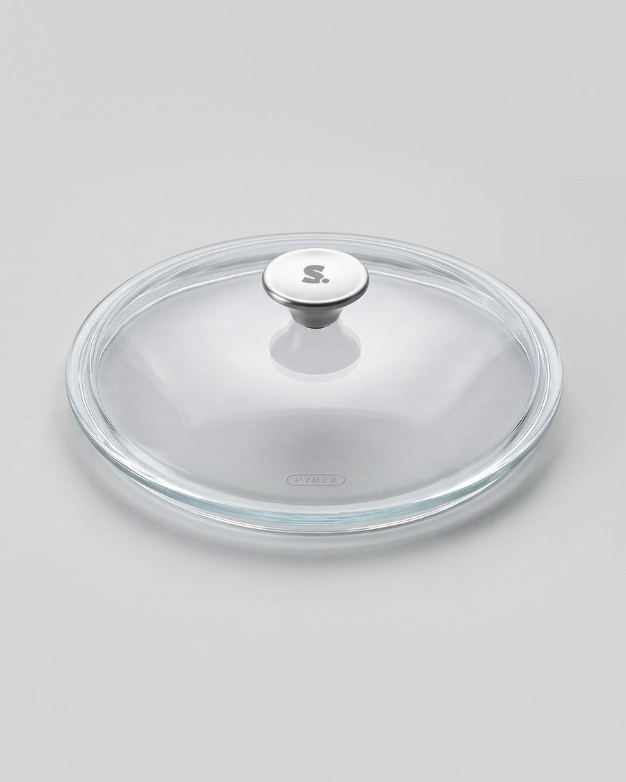 Couvercle en verre trempé Pyrex SAINE à bouton inox, pour poêle, casserole, sauteuse et marmite